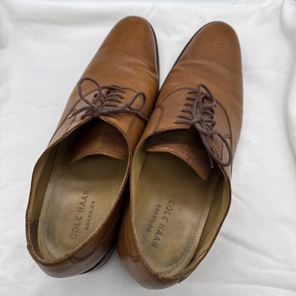 Cole Haan Brown Leather Oxford Grand OS size 11.5 M Business Casual Lace up